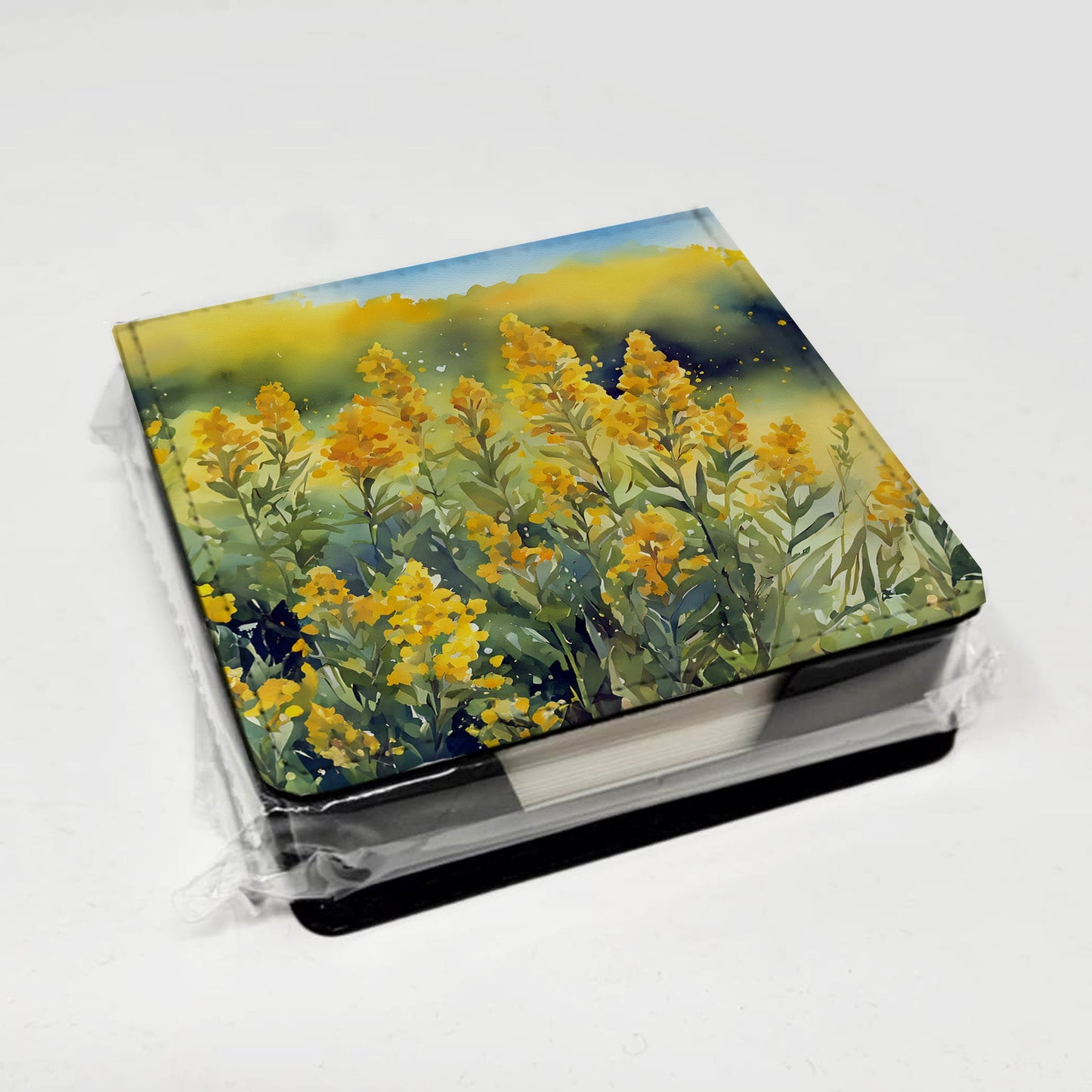 Nebraska Goldenrod in Watercolor PU Leather Note Paper Holder