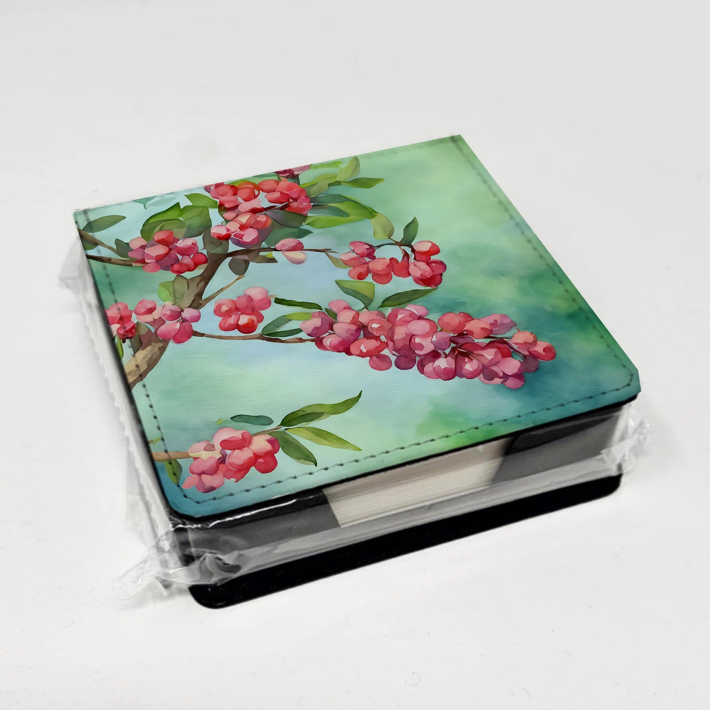 Pennsylvania Mountain Laurels in Watercolor PU Leather Note Paper Holder