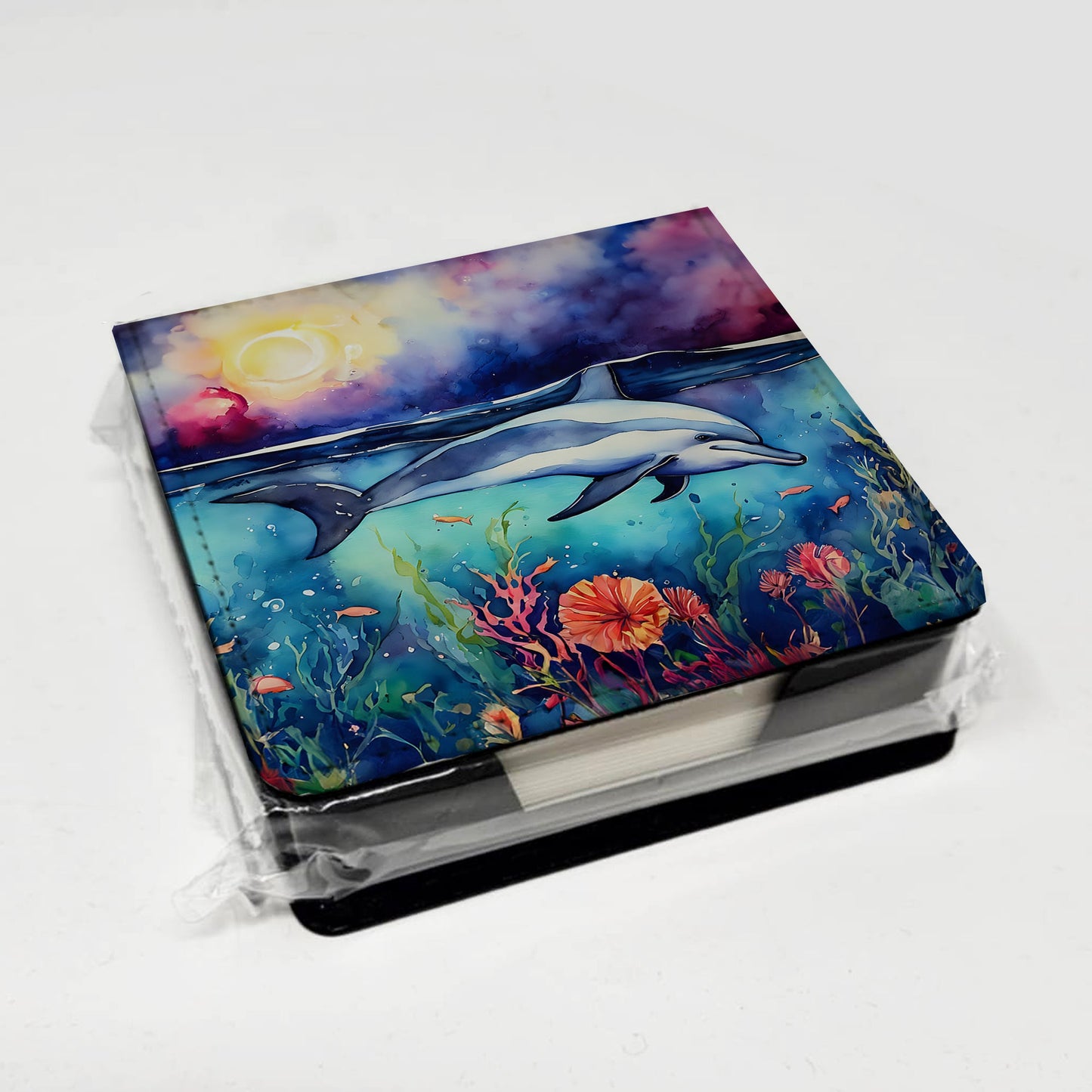 Dolphin PU Leather Note Paper Holder