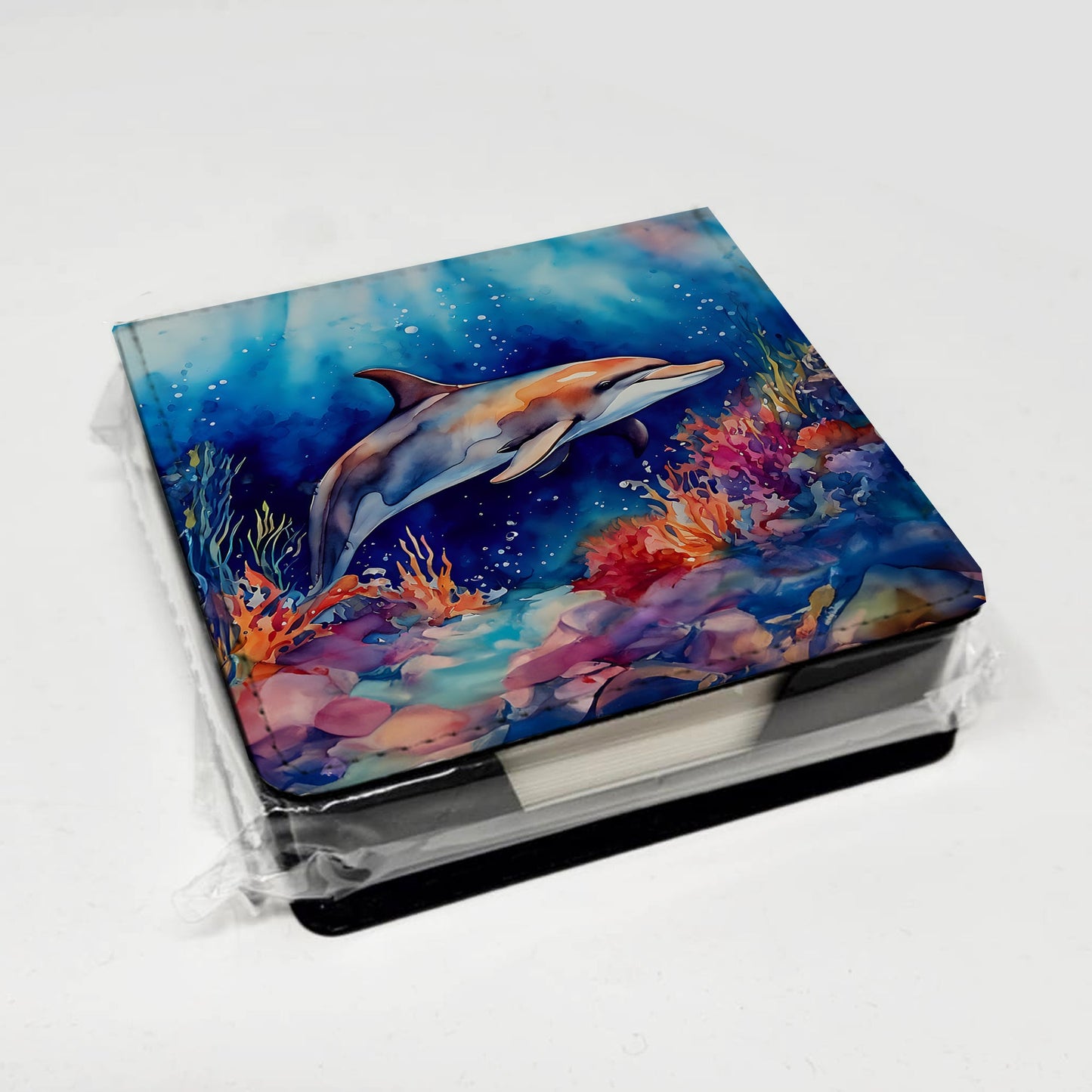 Dolphin PU Leather Note Paper Holder