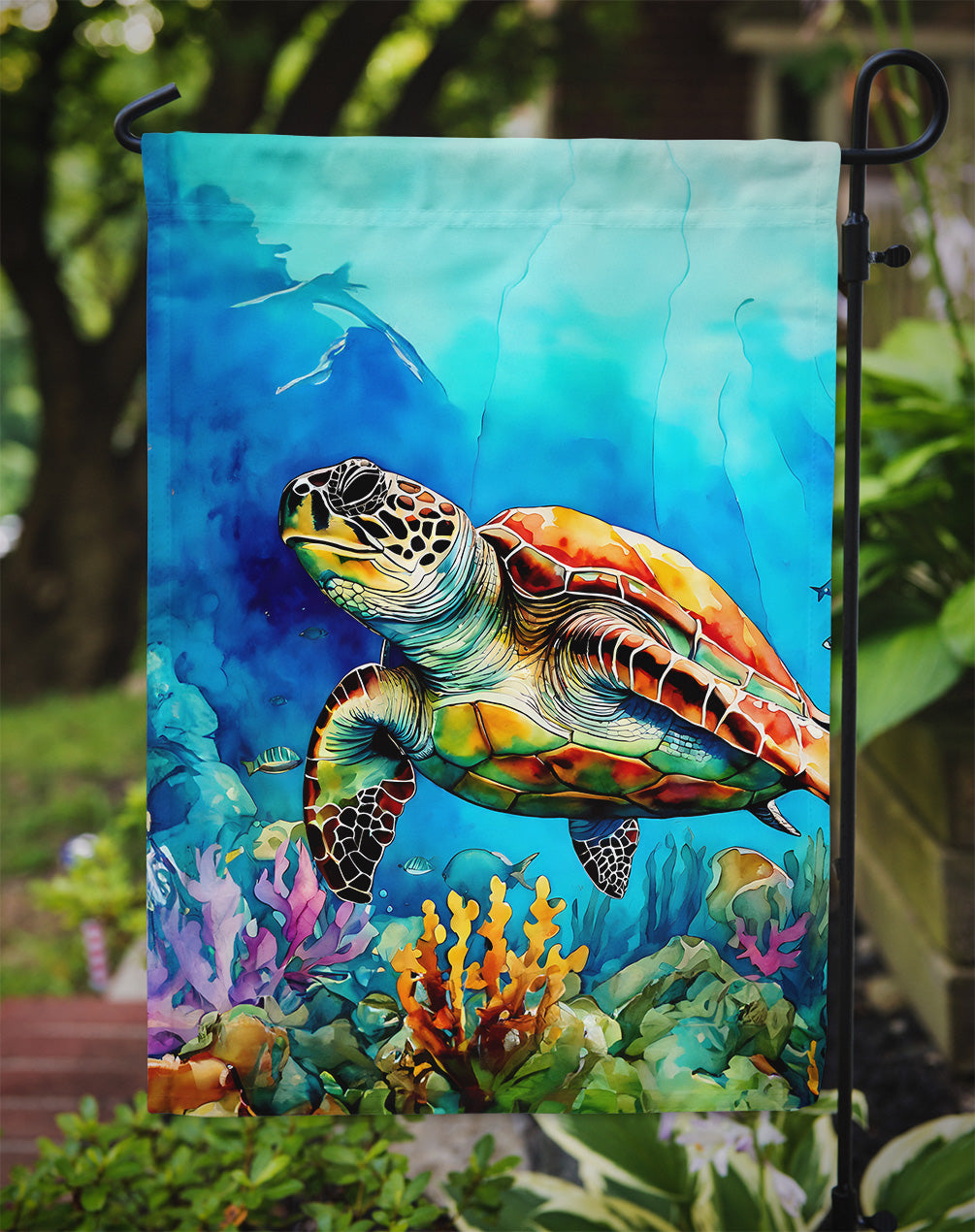 Loggerhead Sea Turtle Garden Flag – Outdoor Decorative Yard Flag