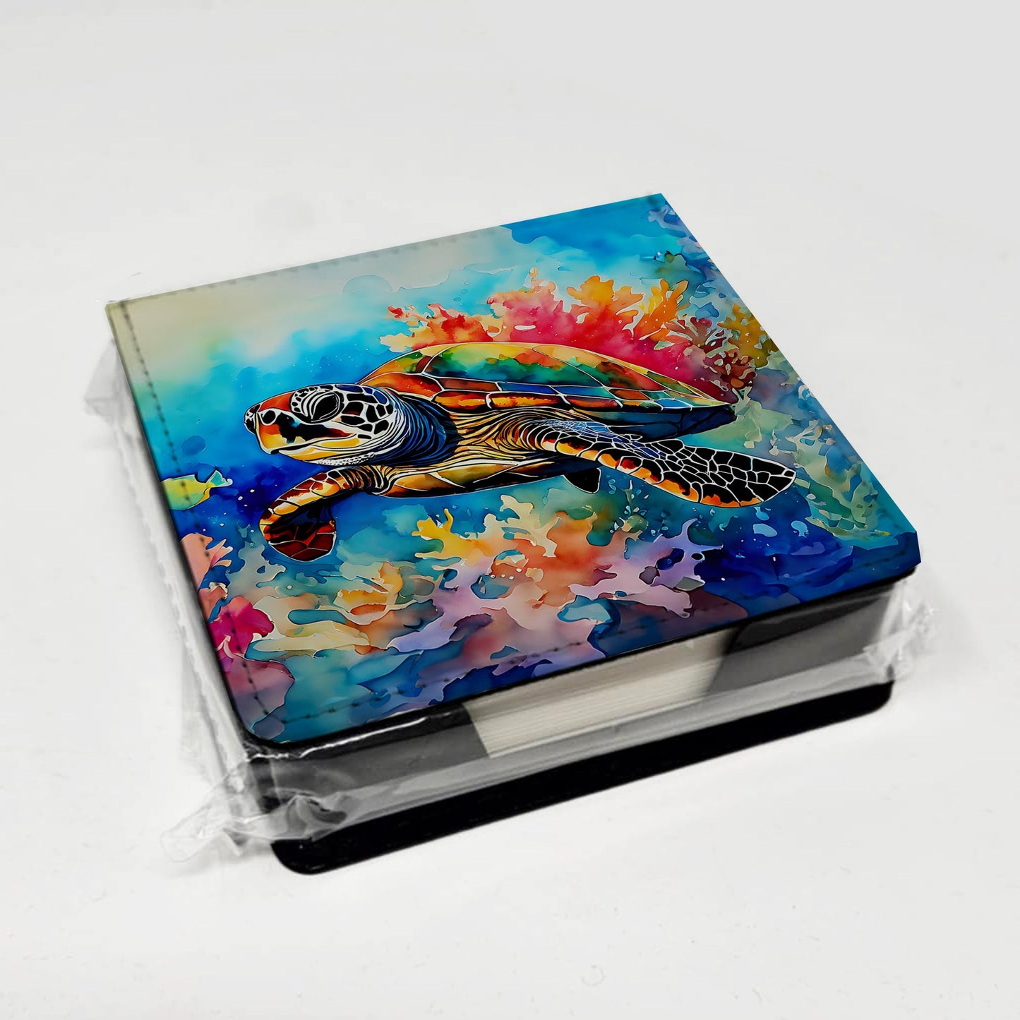 Loggerhead Sea Turtle PU Leather Note Paper Holder