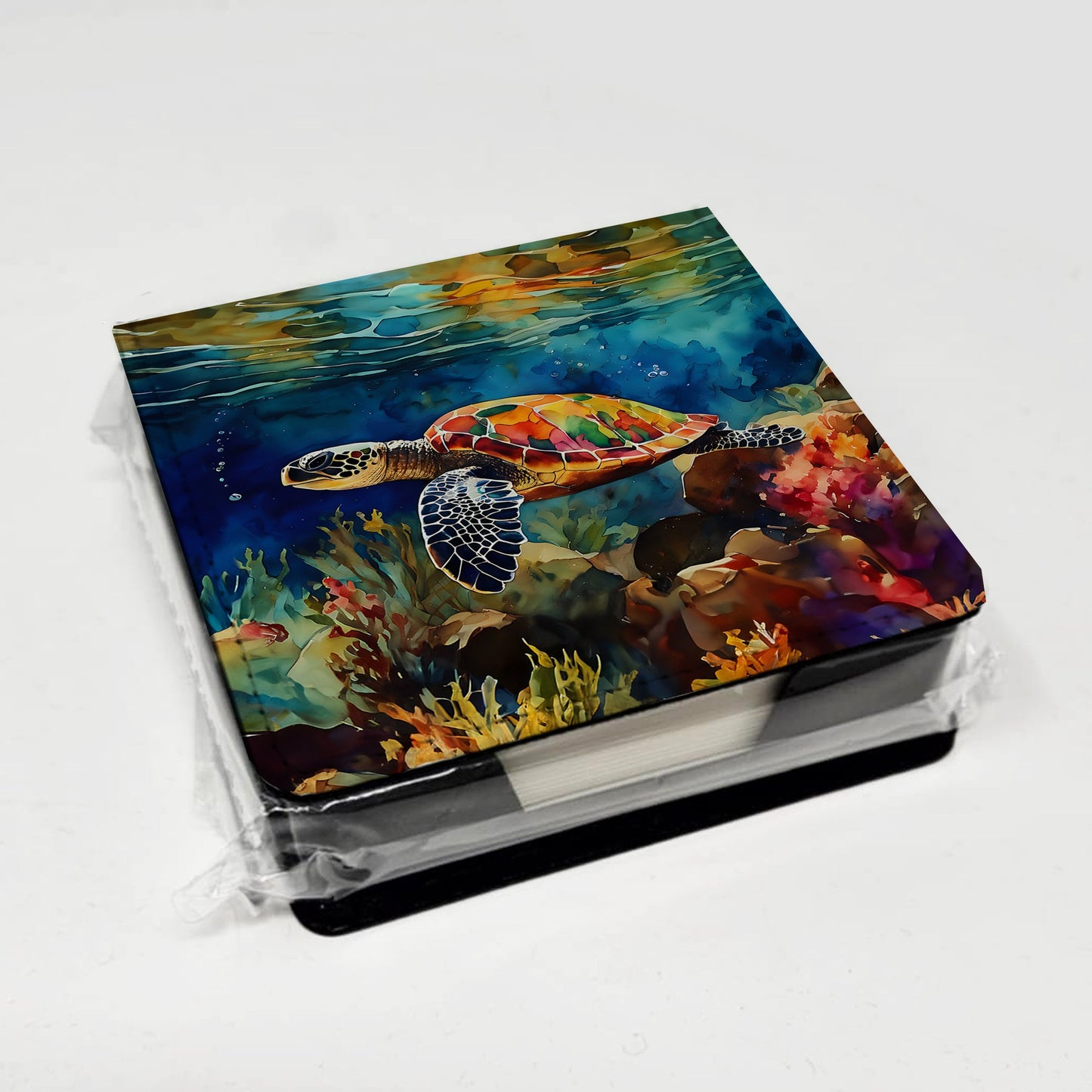 Loggerhead Sea Turtle PU Leather Note Paper Holder