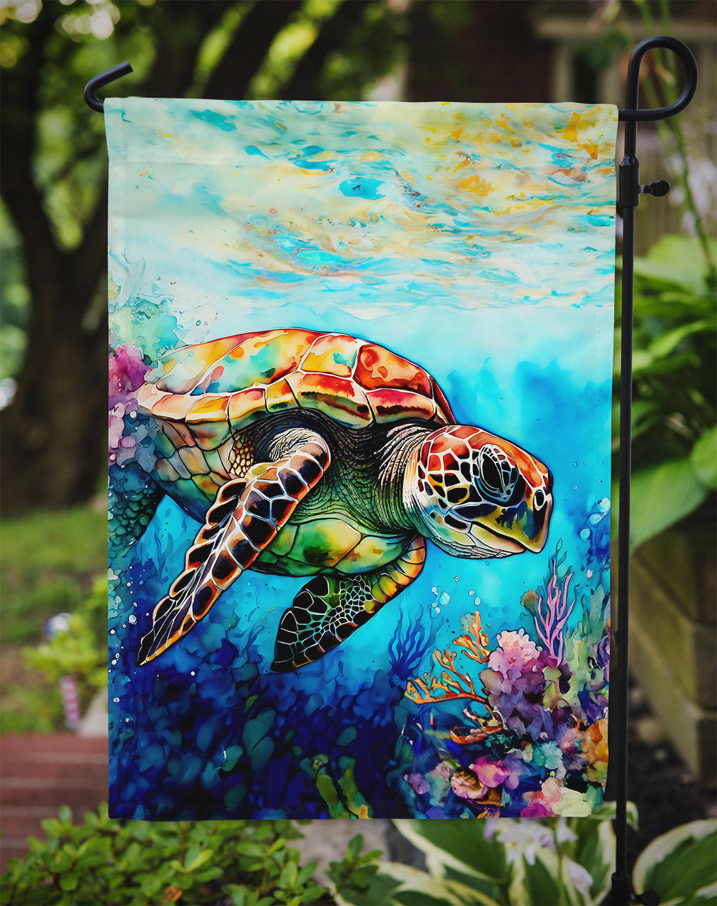 Loggerhead Sea Turtle Garden Flag – Outdoor Decorative Yard Flag