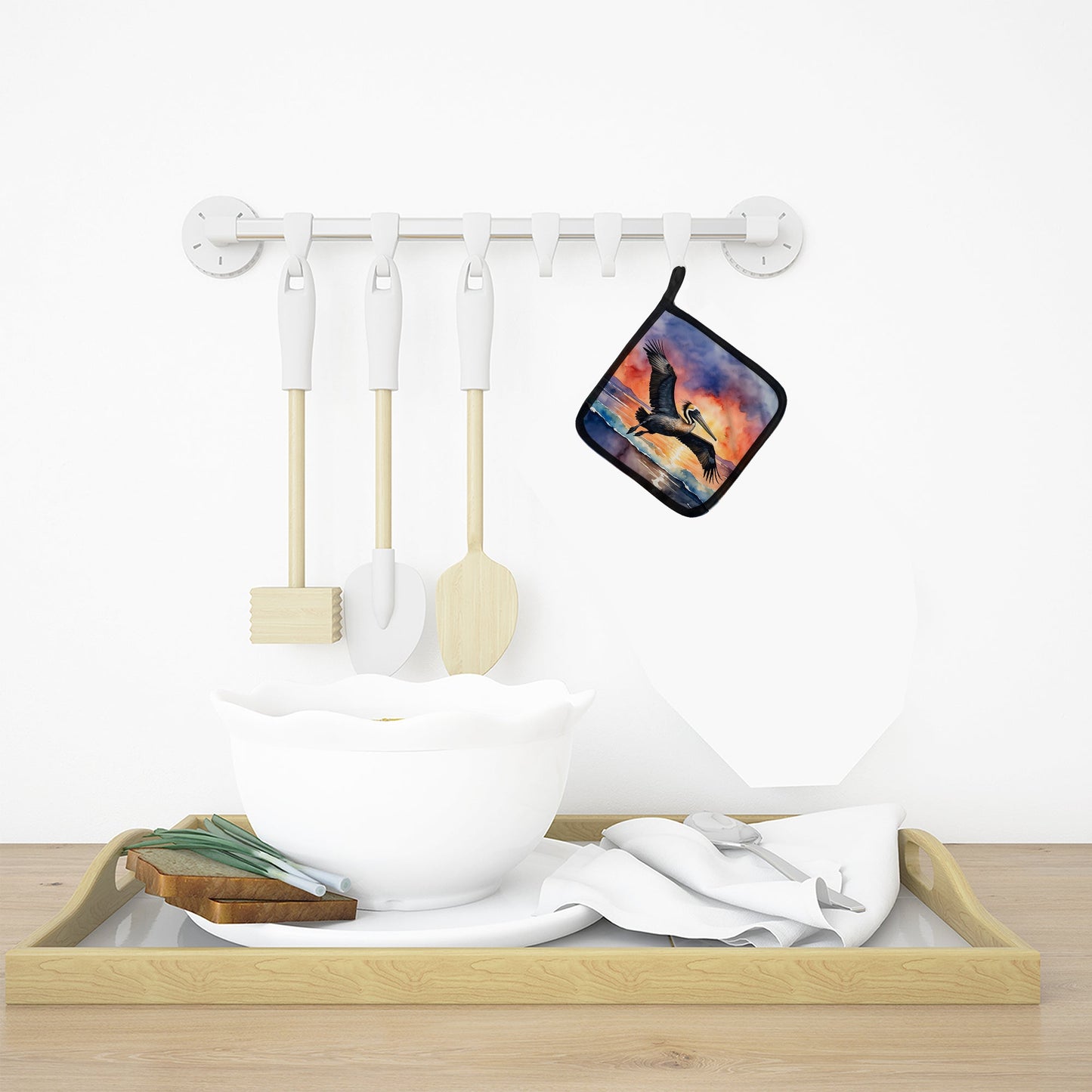 Pelican Fiery Sunset Pot Holders - Set of 2 Decorative Kitchen Helpers | Made in the USA