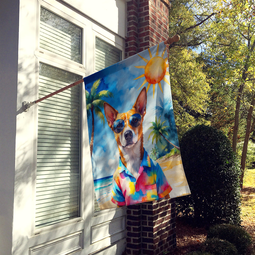 Basenji Summer Beach Time House Flag