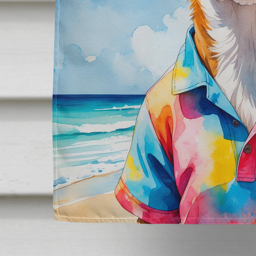 Basenji Summer Beach Time House Flag