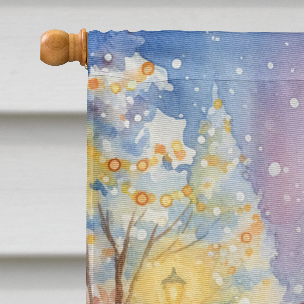 Flamingo with Santa Claus House Flag