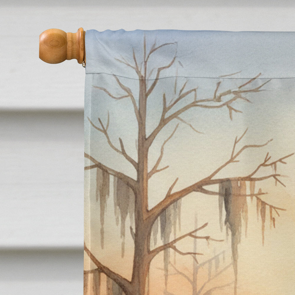 Cajun Santa Claus Delivering Gifts by Airboat Christmas House Flag