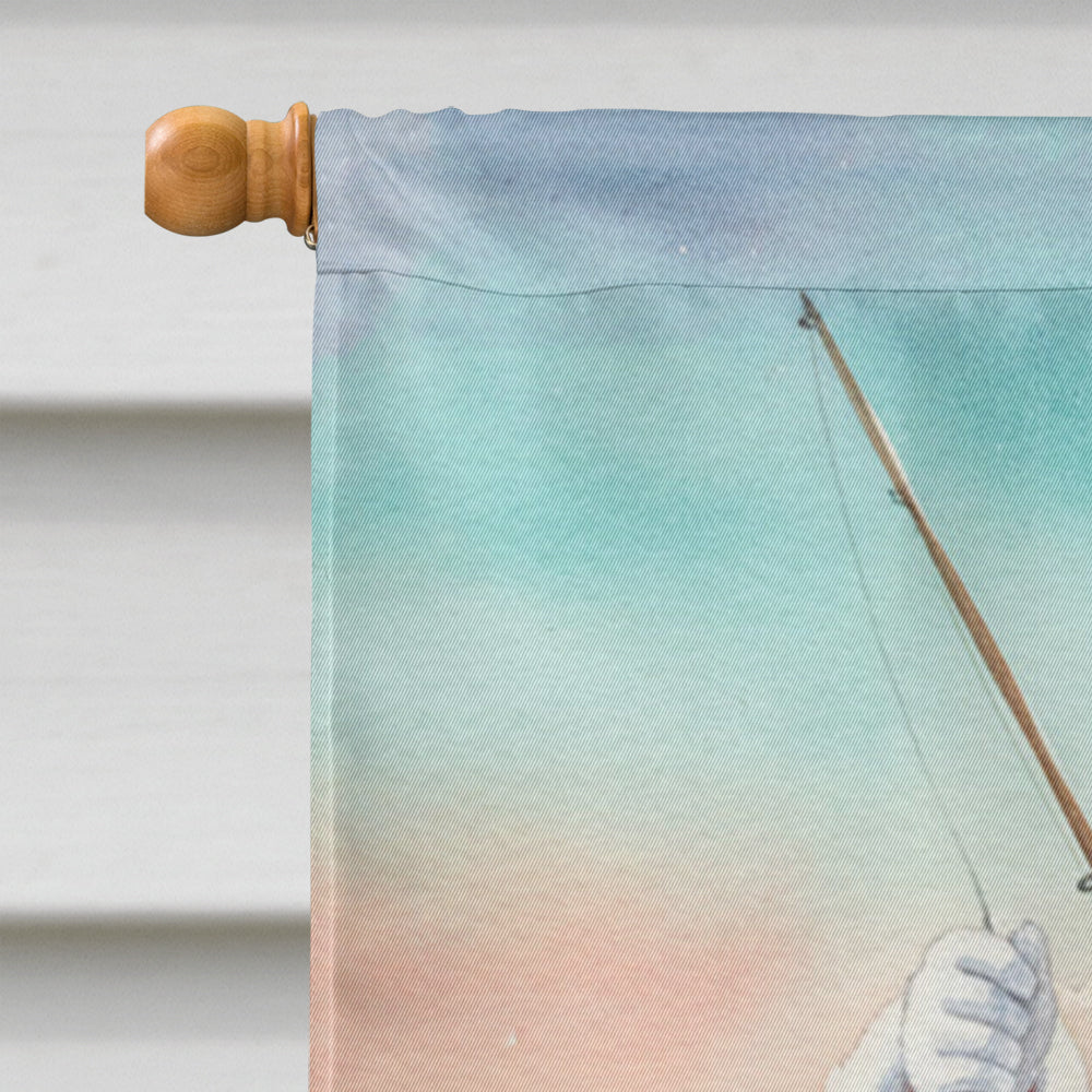 Fishing Santa Claus with Flounder Christmas House Flag