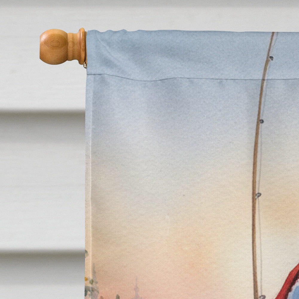 Fishing Santa Claus with Smallmouth Bass Christmas House Flag