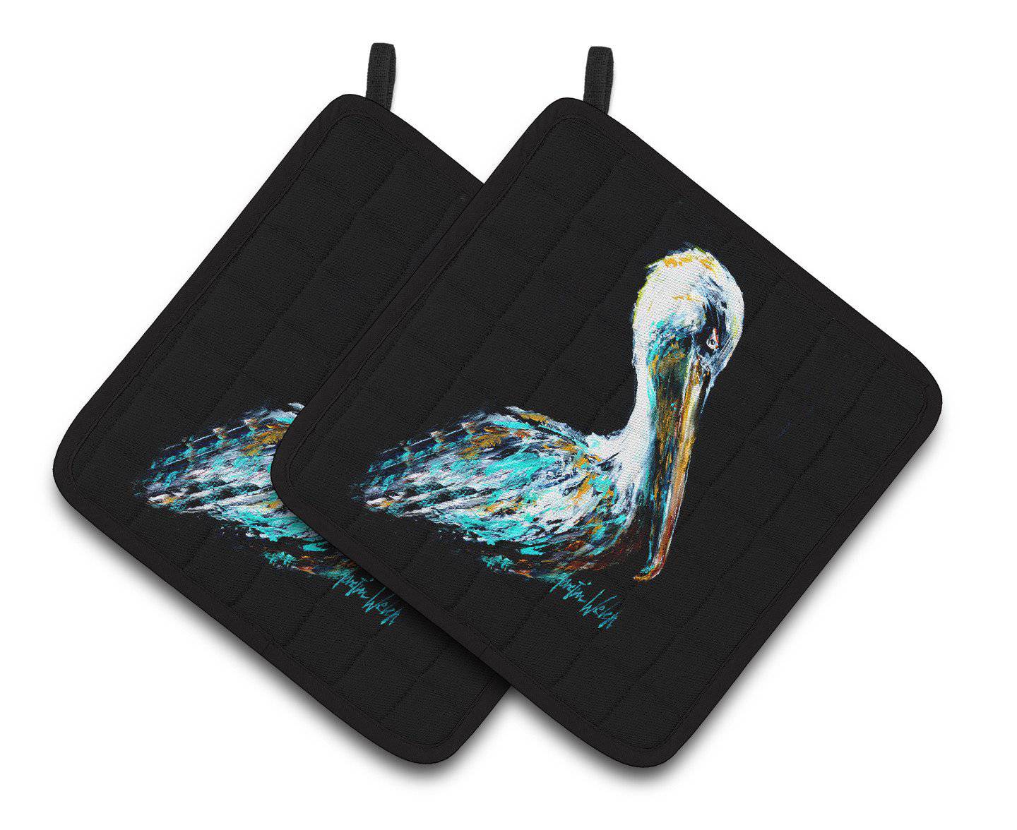Dressed in Black Pelican Pot Holders - Set of 2 Decorative Kitchen Helpers | Made in the USA MW1164PTHD