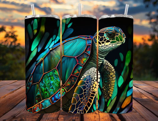Stained Glass Sea Turtle 20oz Tumbler