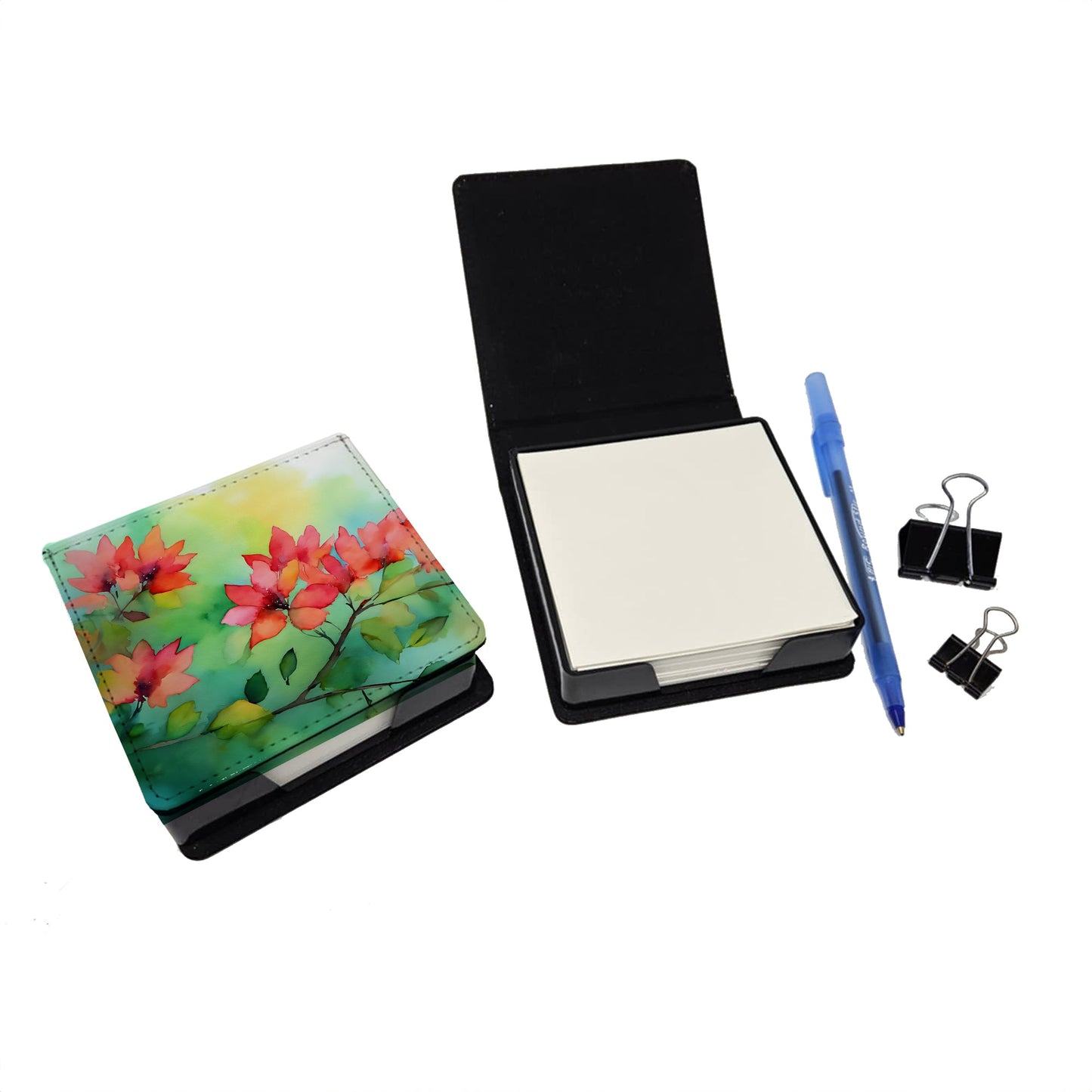Missouri Hawthorns in Watercolor PU Leather Note Paper Holder