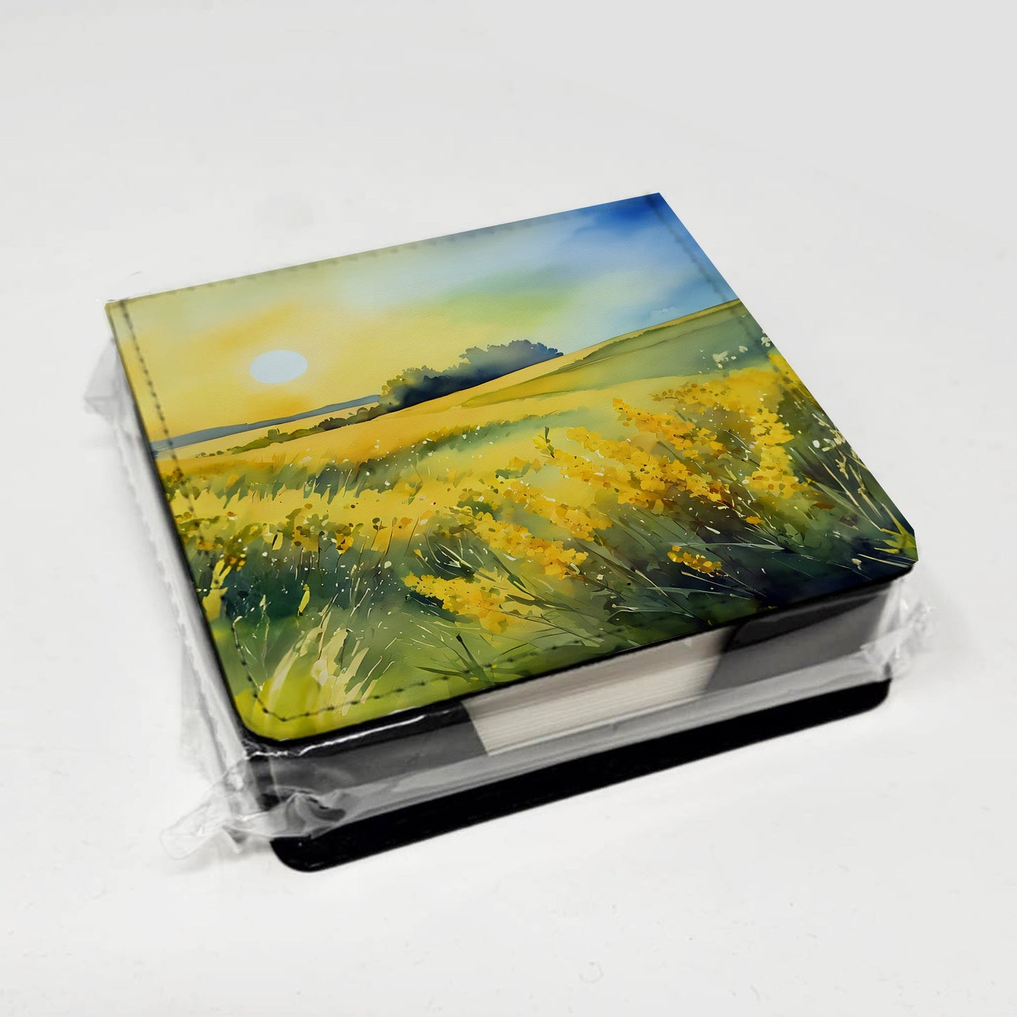 Nebraska Goldenrod in Watercolor PU Leather Note Paper Holder