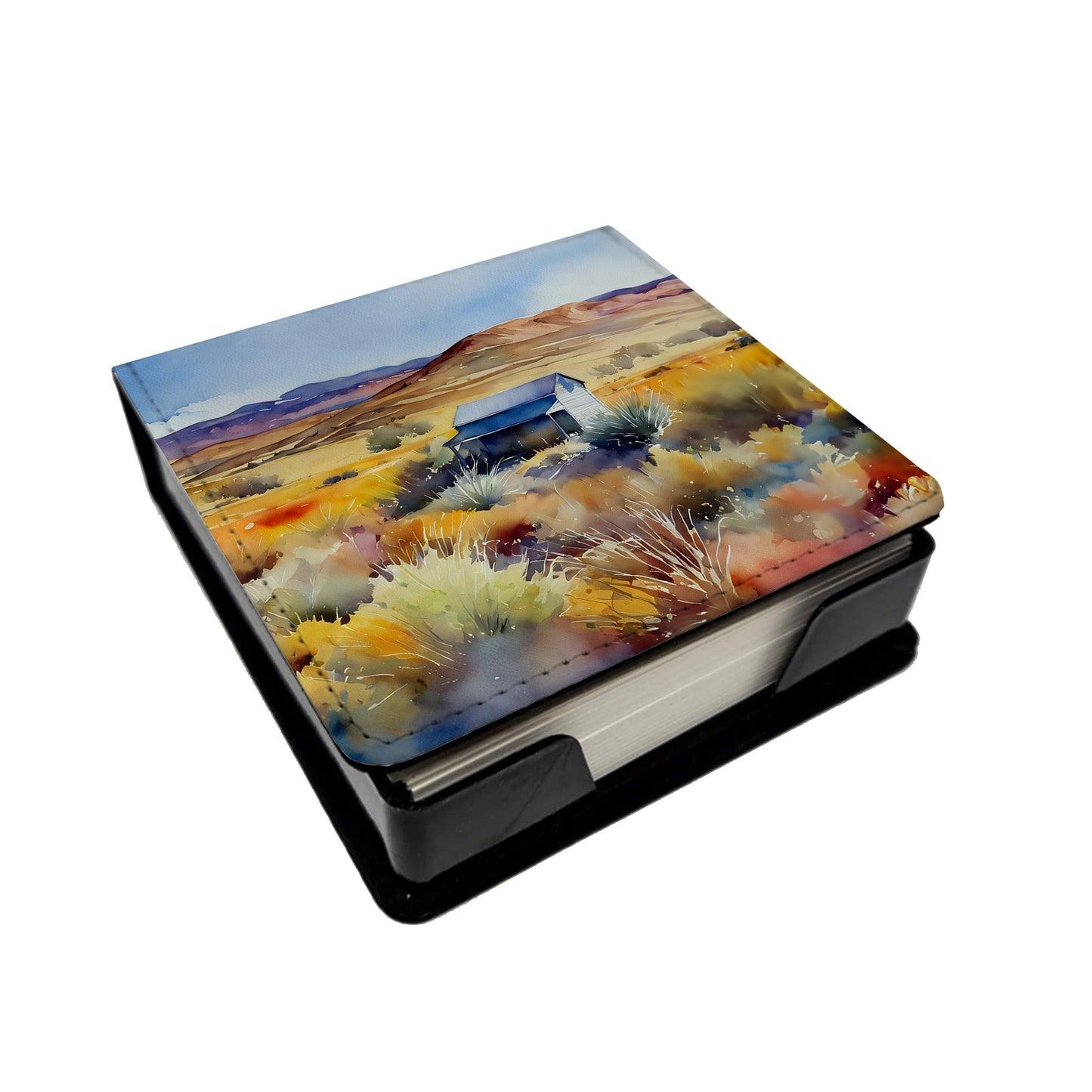 Nevada Sagebrush in Watercolor PU Leather Note Paper Holder
