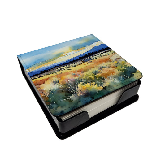 Nevada Sagebrush in Watercolor PU Leather Note Paper Holder