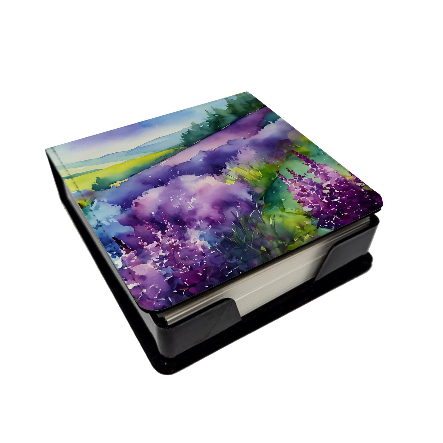 New Hampshire Purple Lilac in Watercolor PU Leather Note Paper Holder