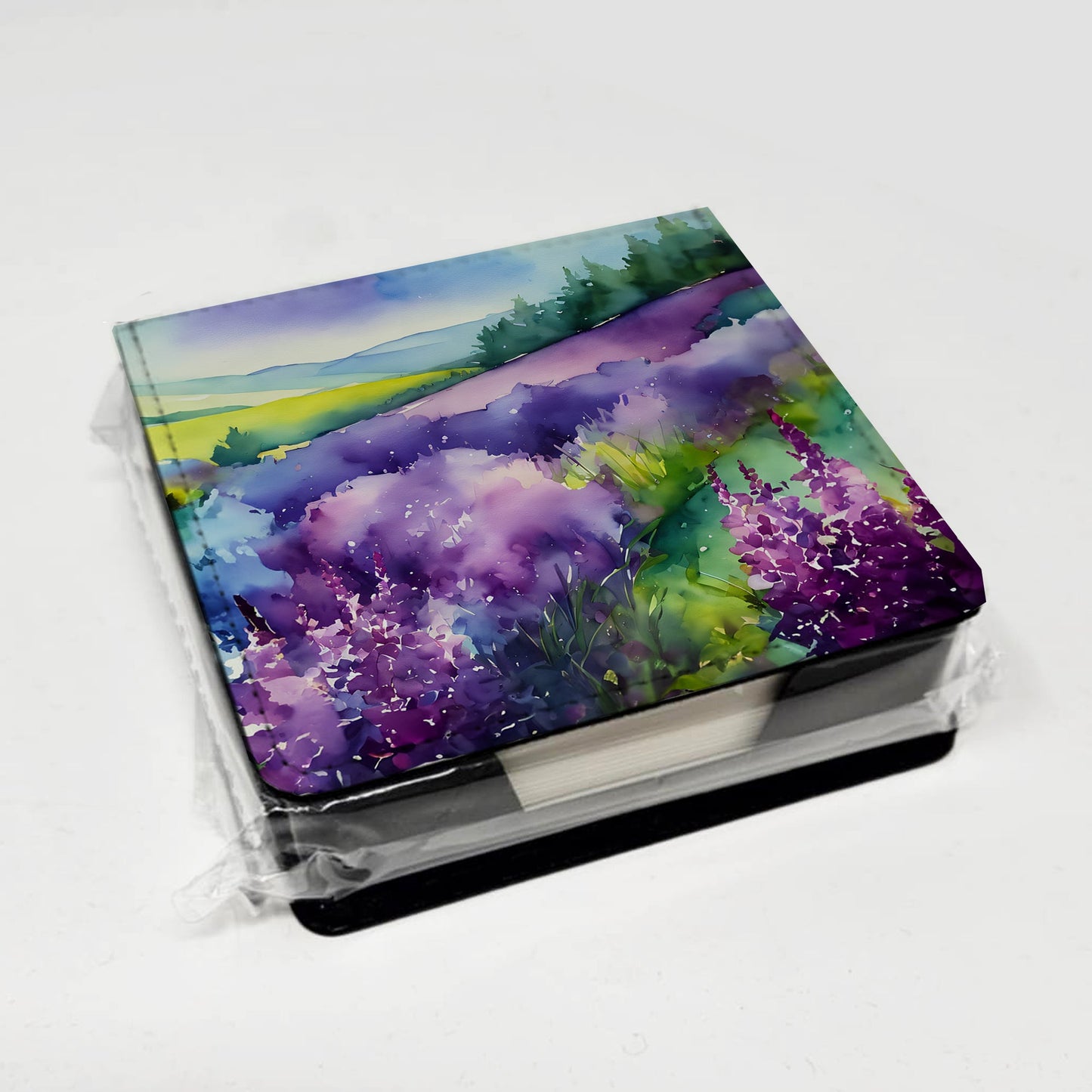 New Hampshire Purple Lilac in Watercolor PU Leather Note Paper Holder