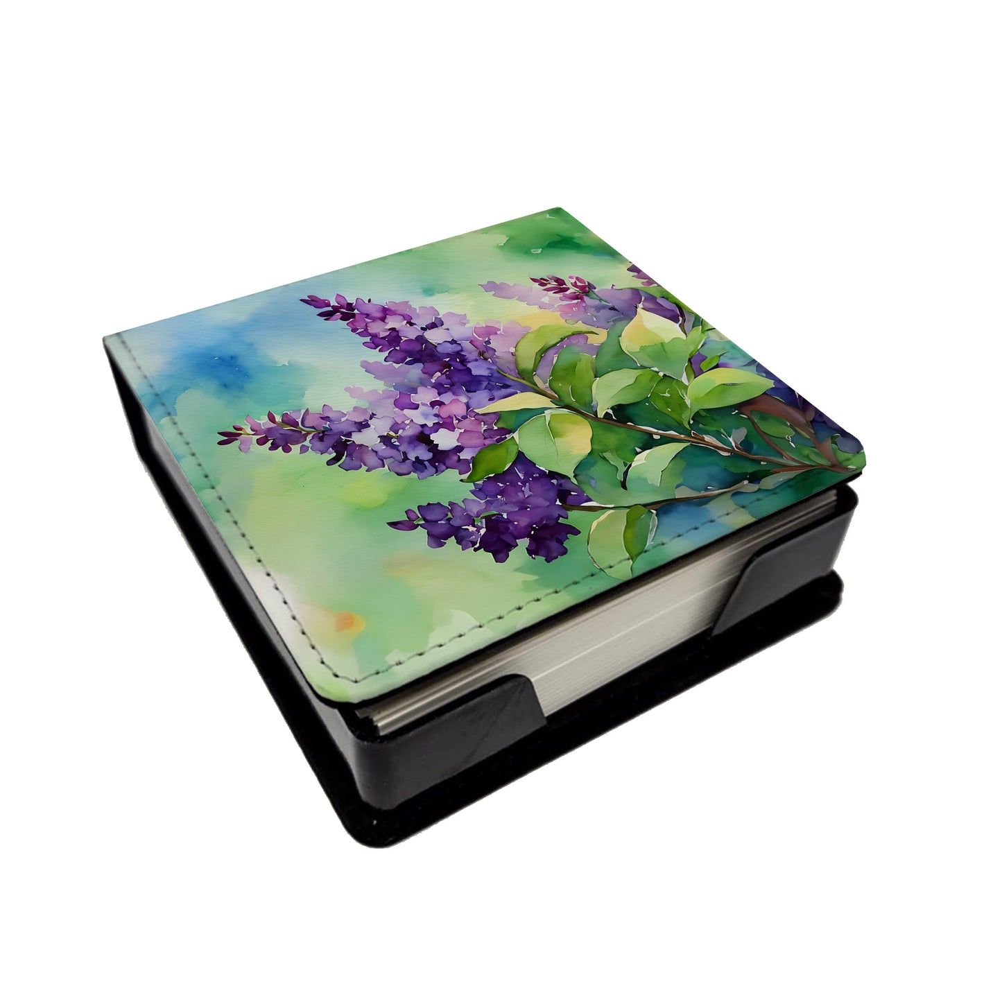 New Hampshire Purple Lilac in Watercolor PU Leather Note Paper Holder
