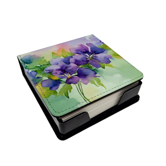 New Jersey Violet in Watercolor PU Leather Note Paper Holder