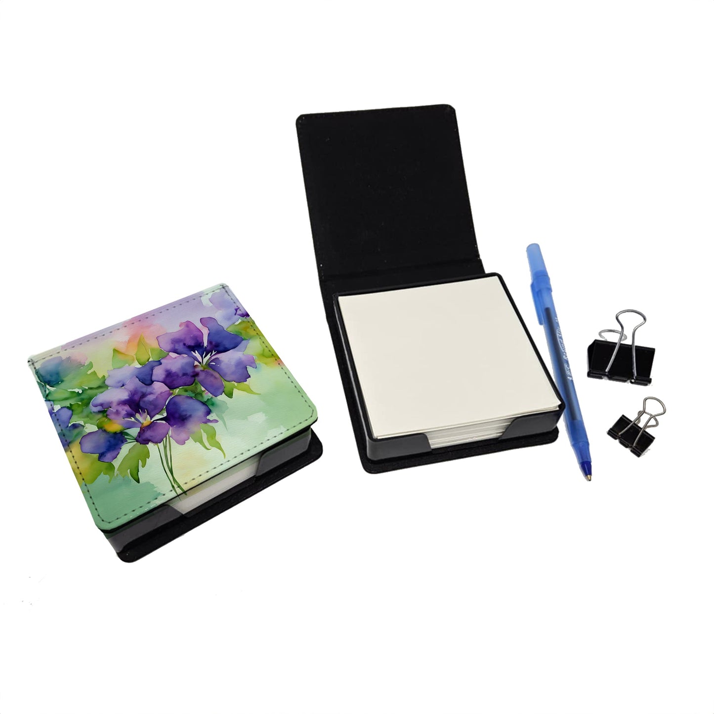 New Jersey Violet in Watercolor PU Leather Note Paper Holder