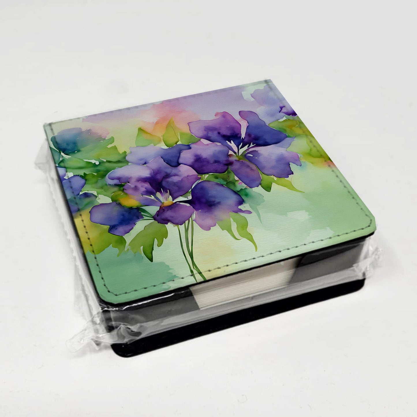 New Jersey Violet in Watercolor PU Leather Note Paper Holder