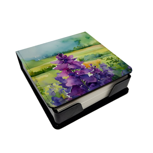 New Jersey Violet in Watercolor PU Leather Note Paper Holder