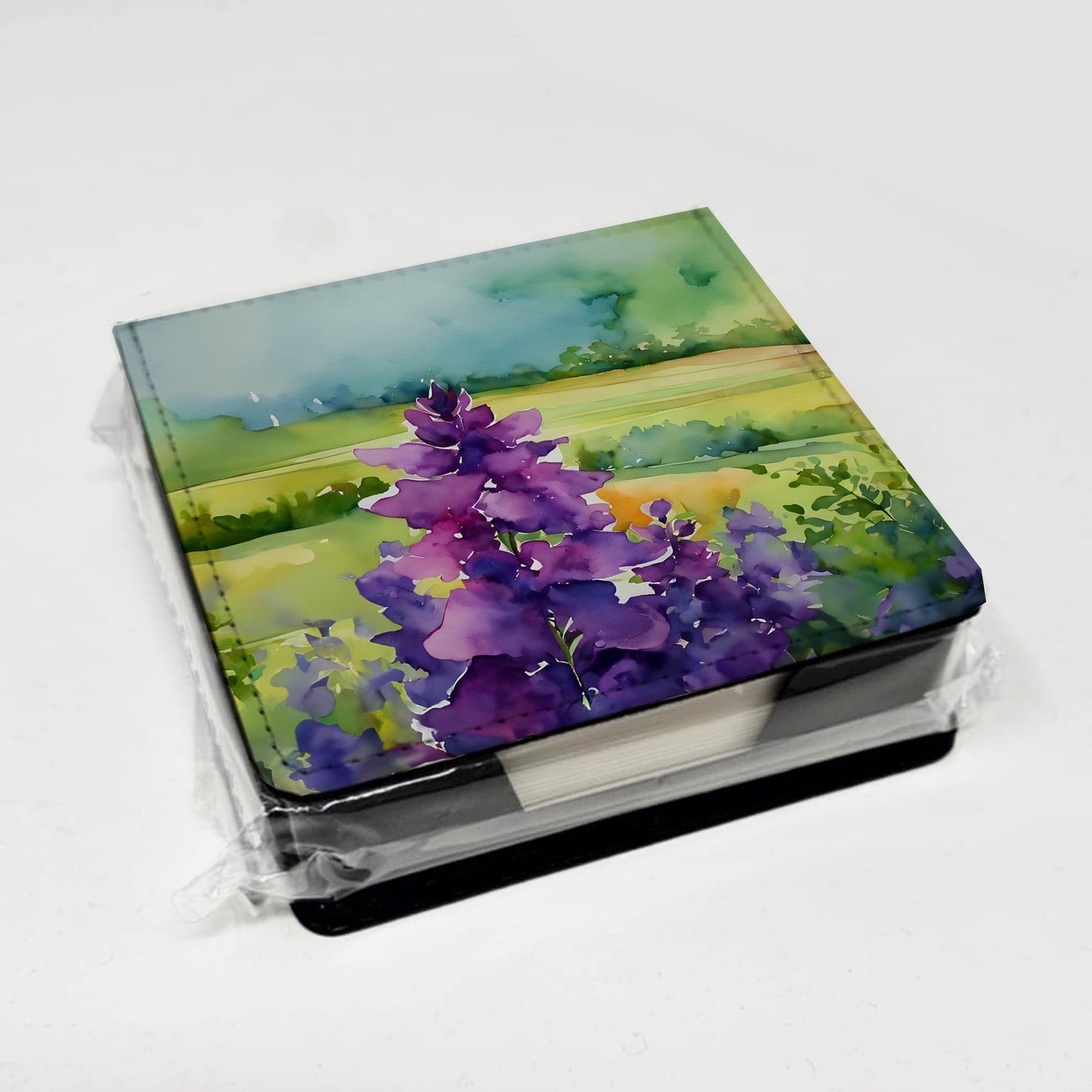 New Jersey Violet in Watercolor PU Leather Note Paper Holder