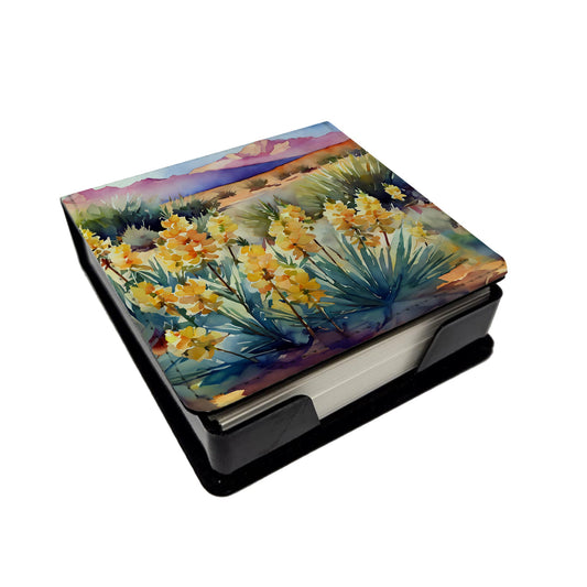 New Mexico Yucca Flower in Watercolor PU Leather Note Paper Holder