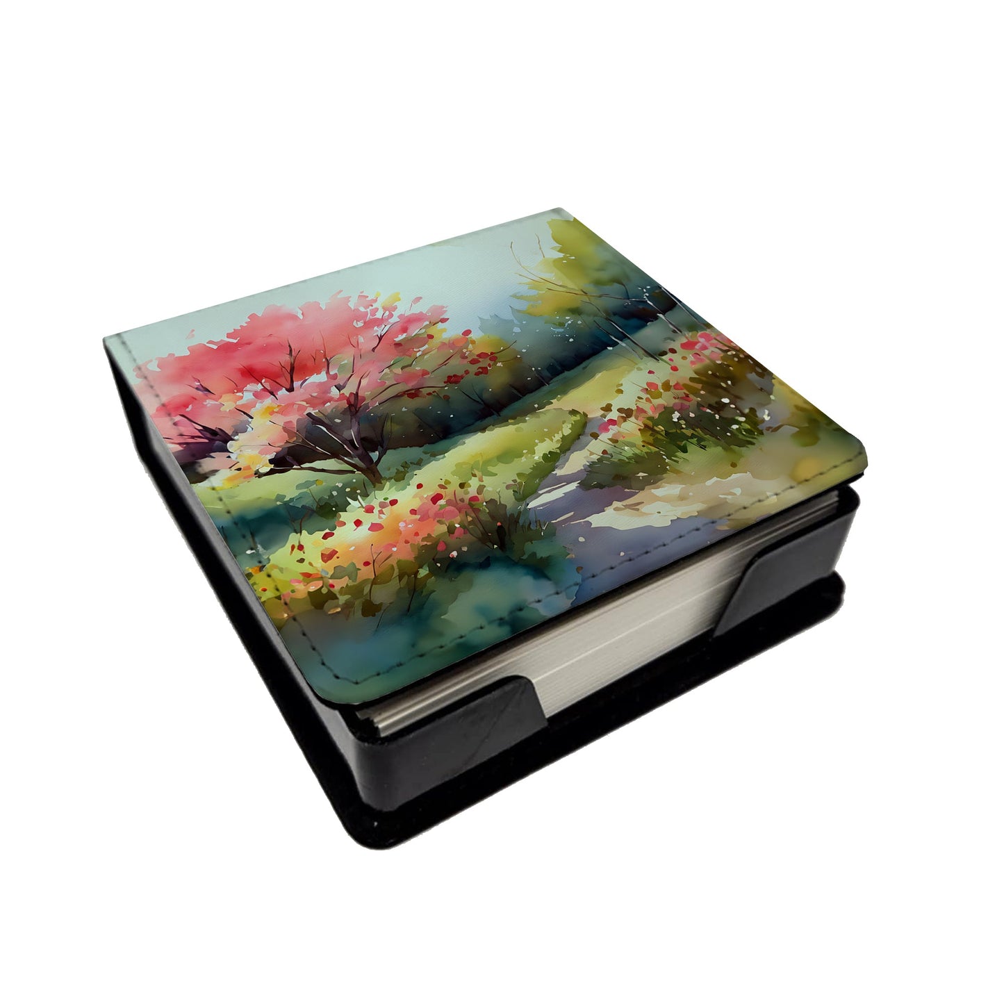 North Carolina Dogwoods in Watercolor PU Leather Note Paper Holder