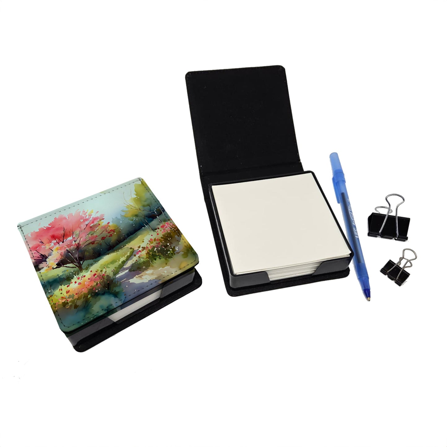 North Carolina Dogwoods in Watercolor PU Leather Note Paper Holder
