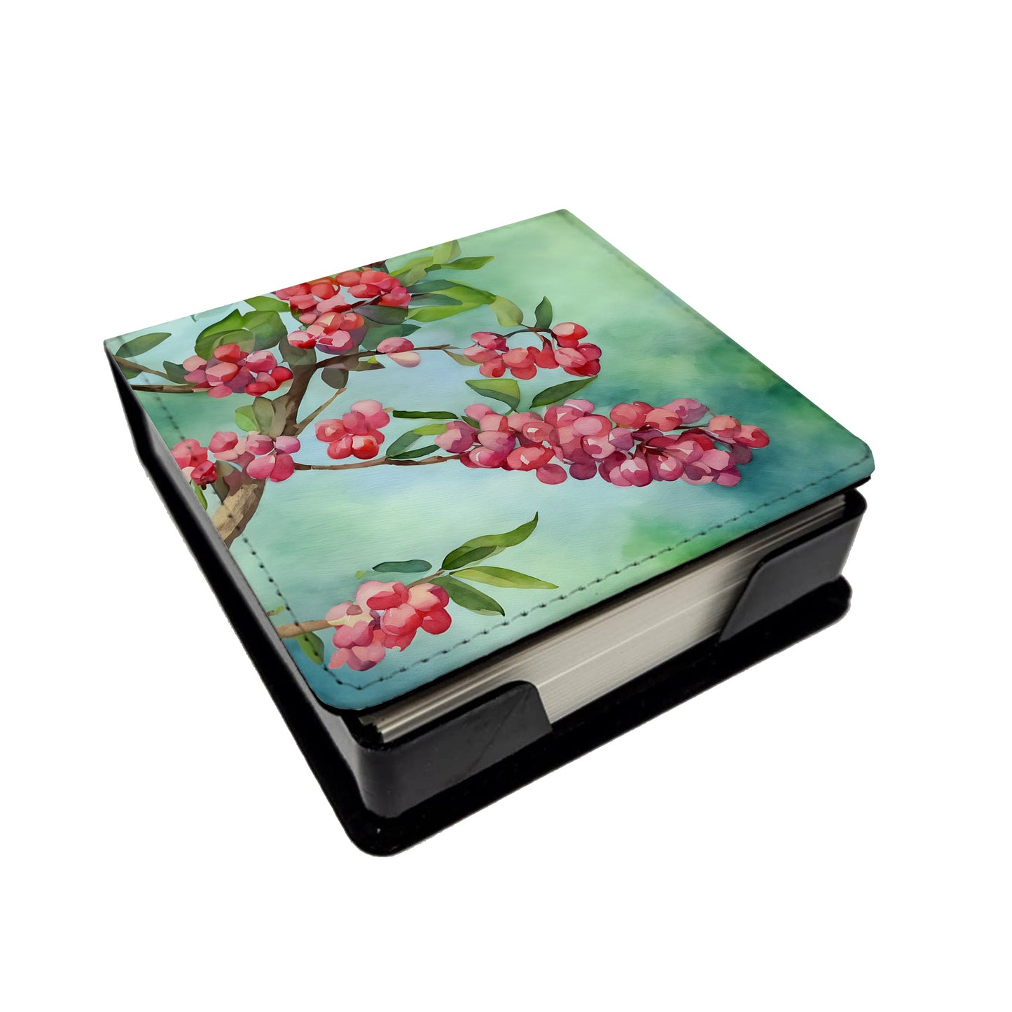 Pennsylvania Mountain Laurels in Watercolor PU Leather Note Paper Holder