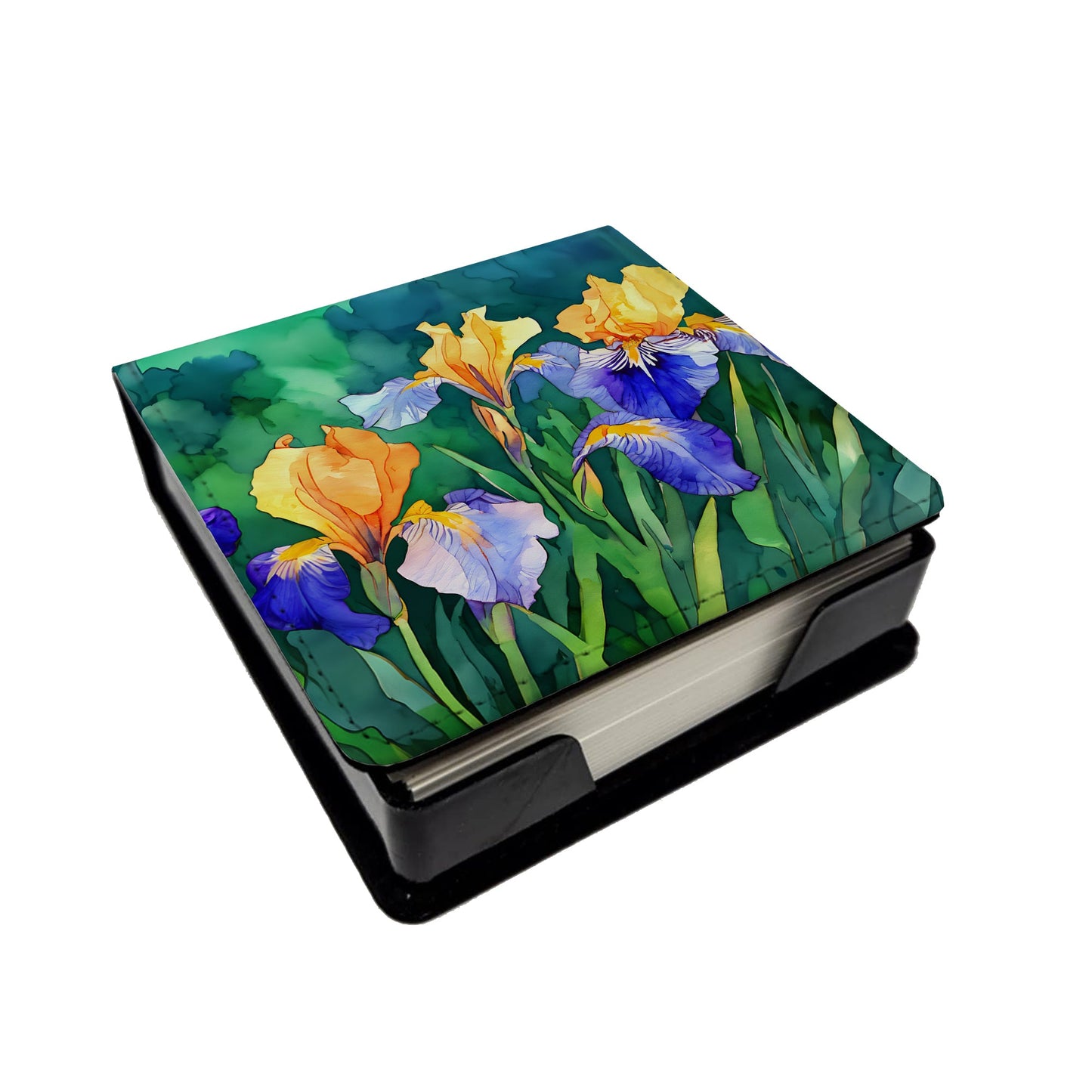 Tennessee Iris in Watercolor PU Leather Note Paper Holder