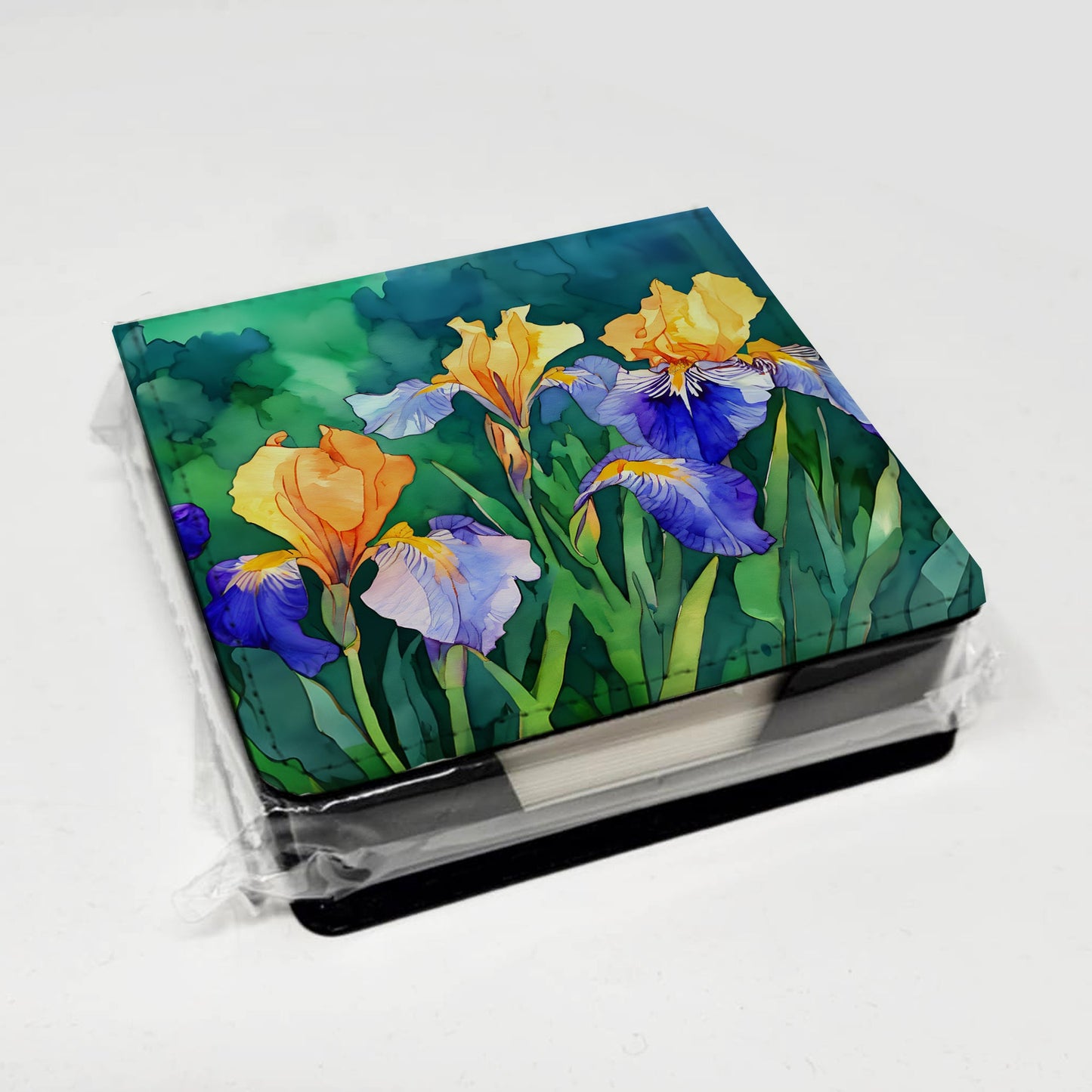 Tennessee Iris in Watercolor PU Leather Note Paper Holder