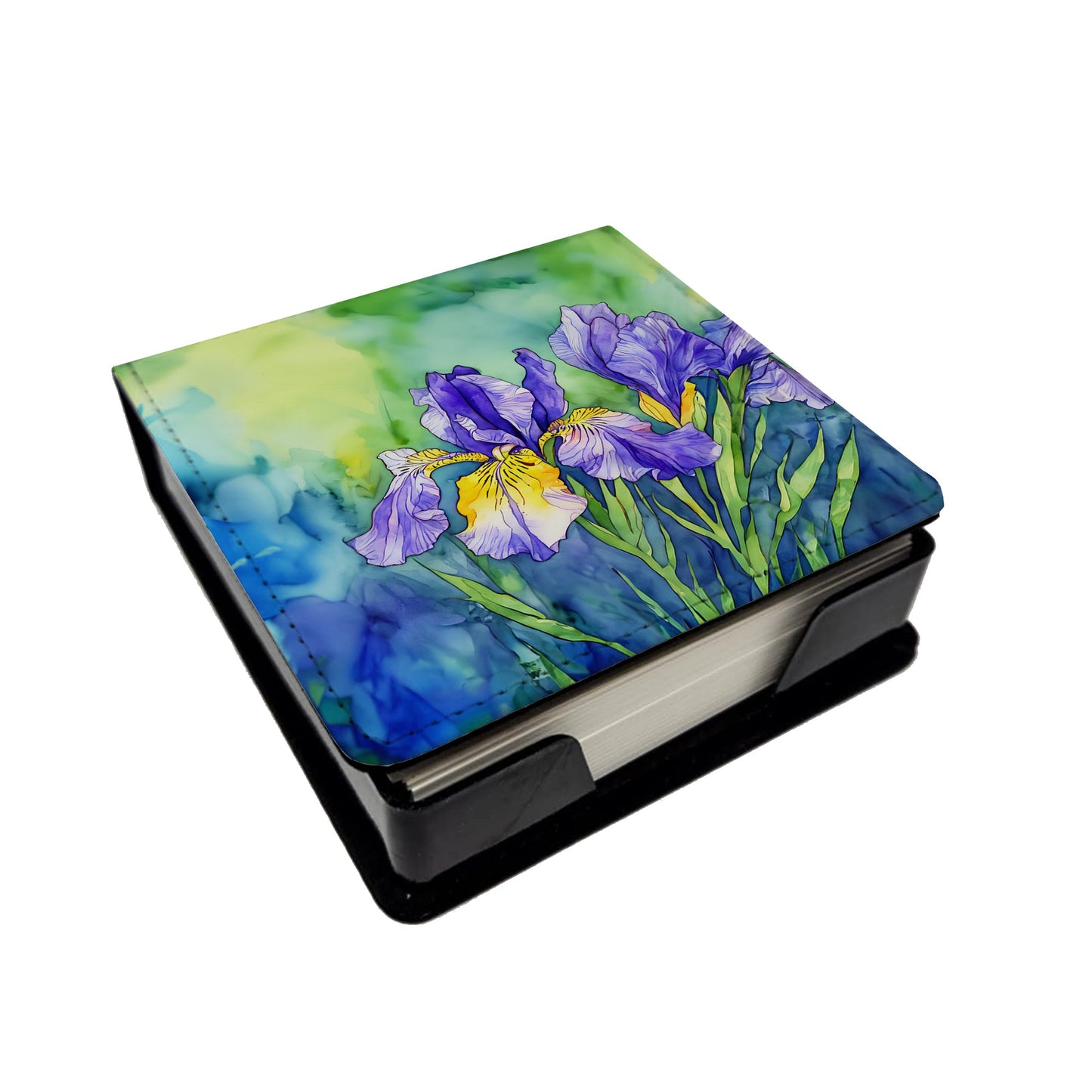 Tennessee Iris in Watercolor PU Leather Note Paper Holder