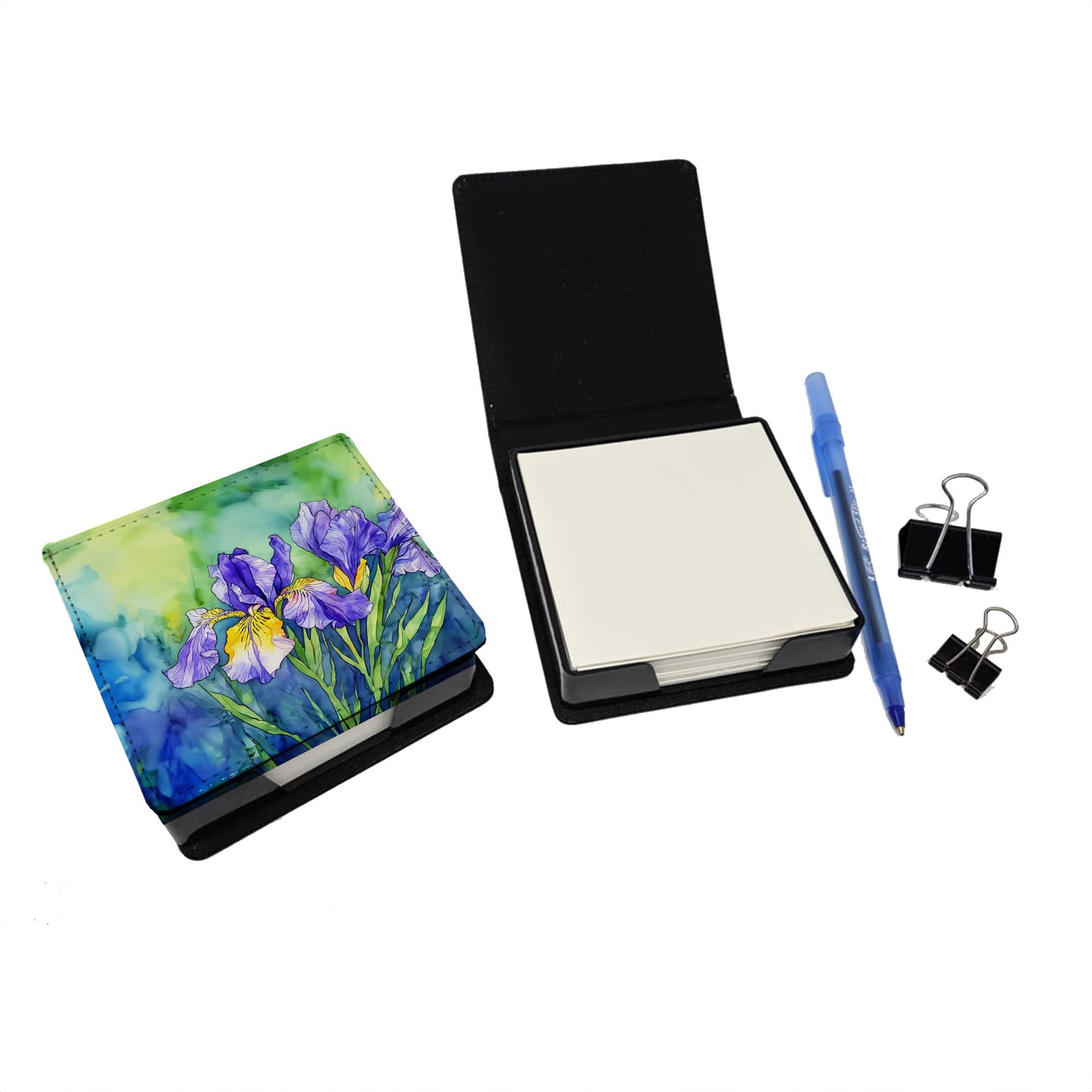 Tennessee Iris in Watercolor PU Leather Note Paper Holder