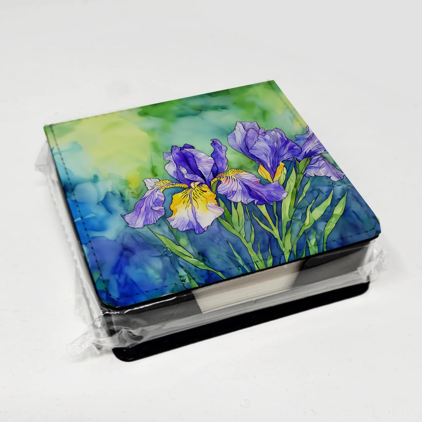 Tennessee Iris in Watercolor PU Leather Note Paper Holder
