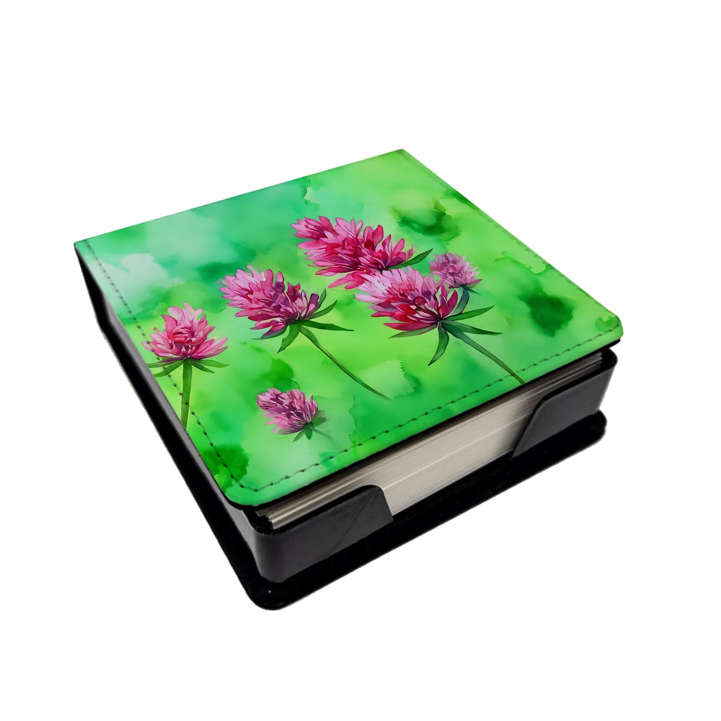Vermont Red Clover in Watercolor PU Leather Note Paper Holder
