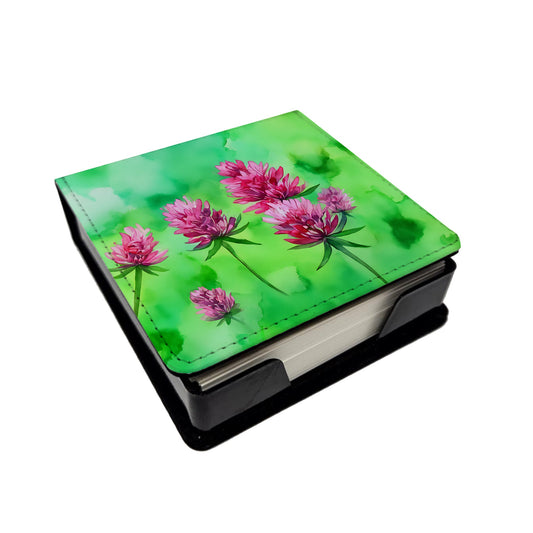 Vermont Red Clover in Watercolor PU Leather Note Paper Holder