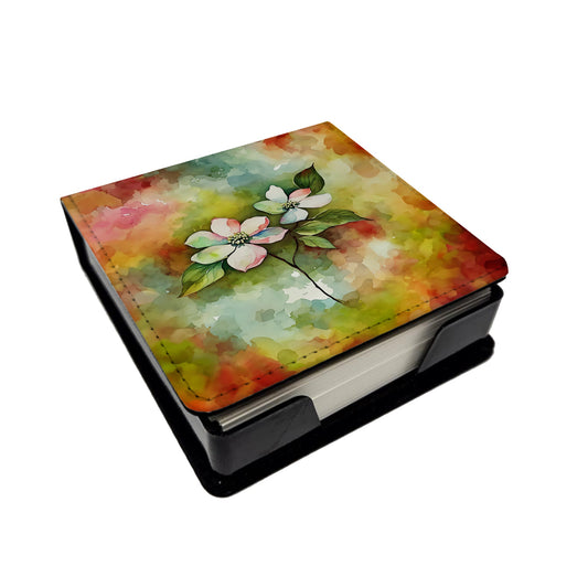Virginia American Dogwood in Watercolor PU Leather Note Paper Holder