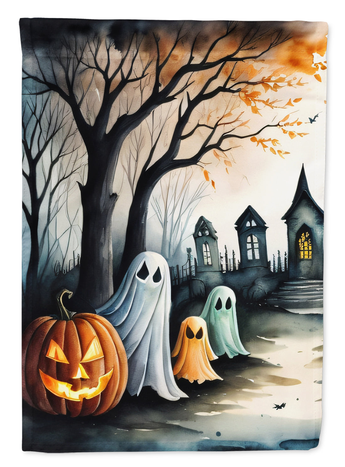 Ghosts Spooky Halloween House Flag