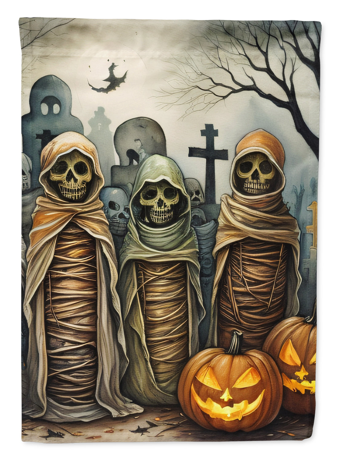 Mummies Spooky Halloween Garden Flag – Outdoor Decorative Yard Flag
