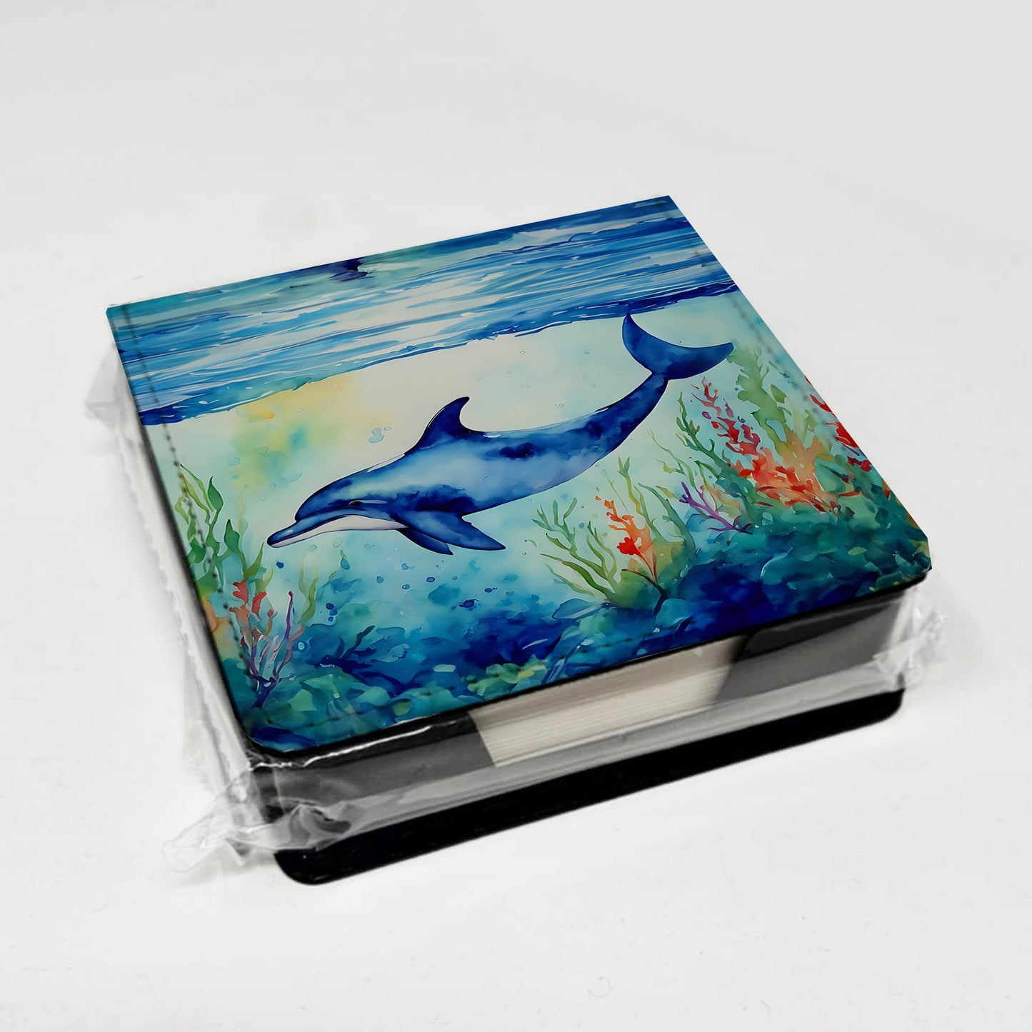 Dolphin PU Leather Note Paper Holder
