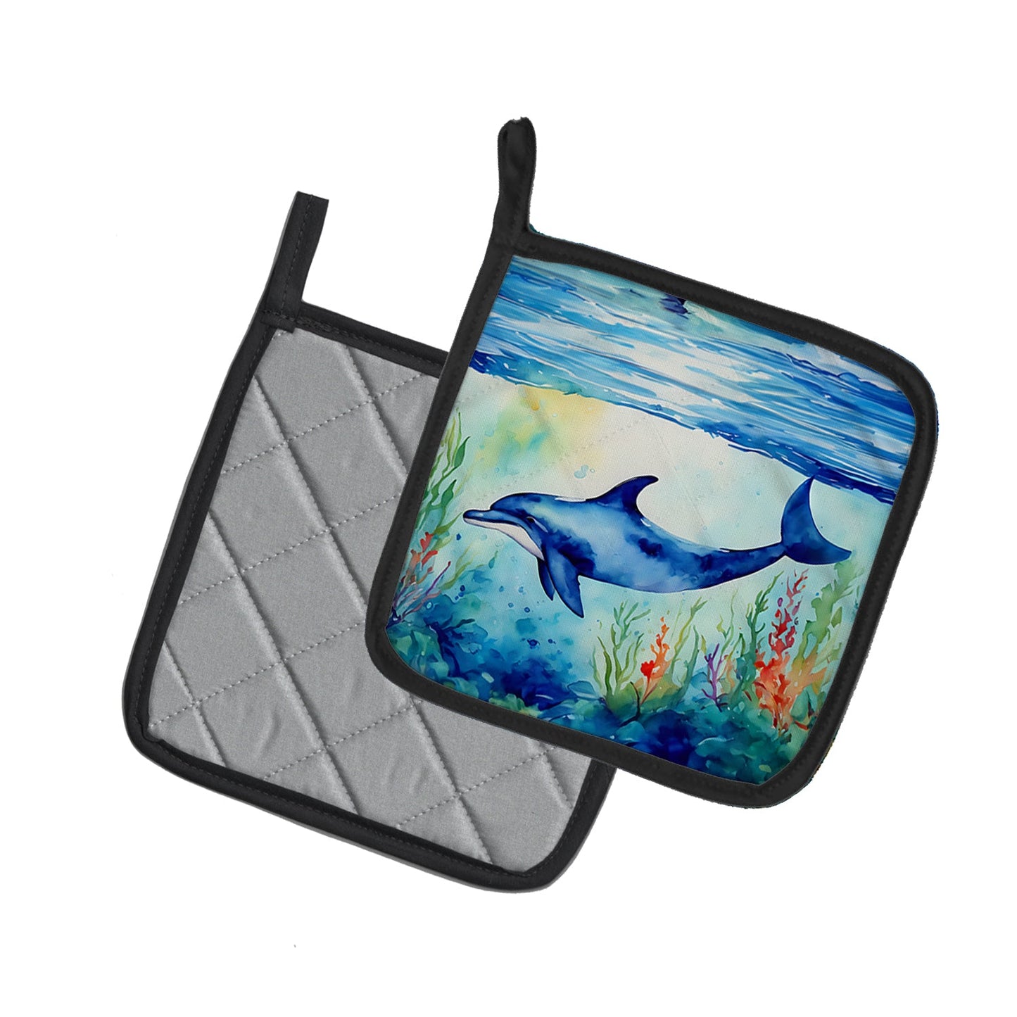 Dolphin Pot Holders - Set of 2 Decorative Kitchen Helpers | Made in the USA