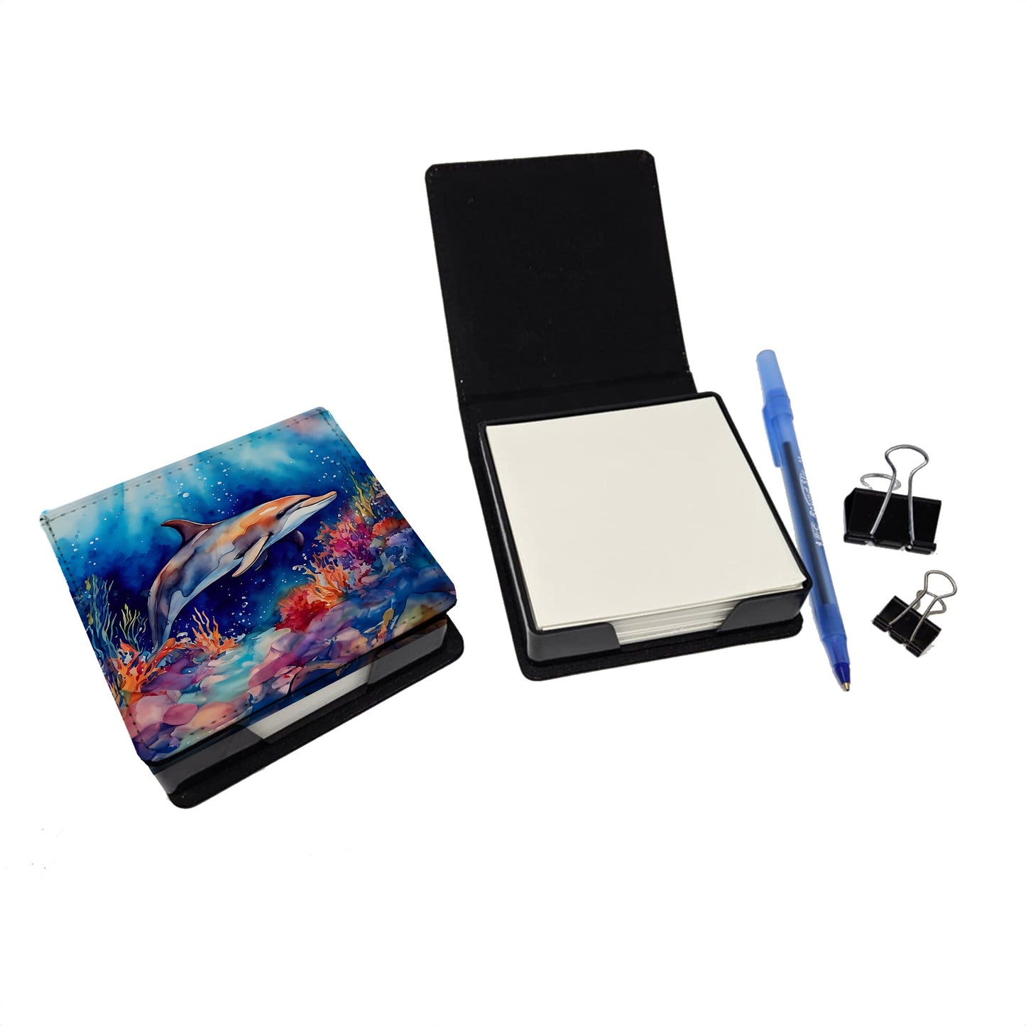 Dolphin PU Leather Note Paper Holder