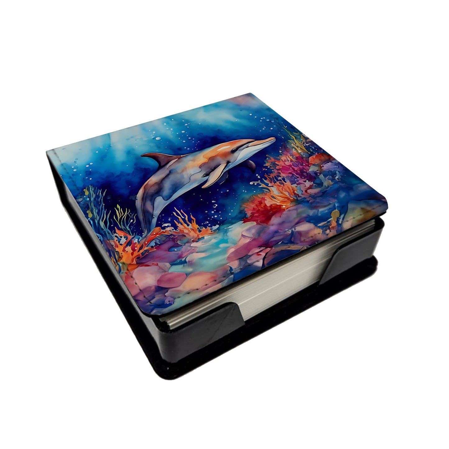 Dolphin PU Leather Note Paper Holder