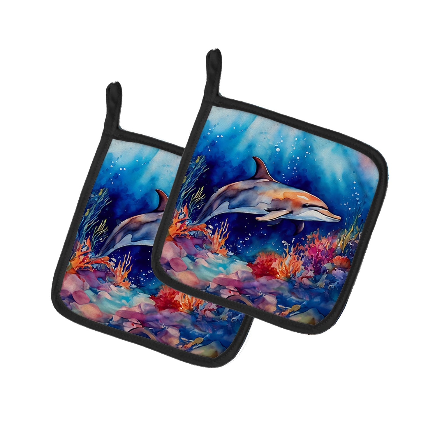 Dolphin Pot Holders - Set of 2 Decorative Kitchen Helpers | Made in the USA