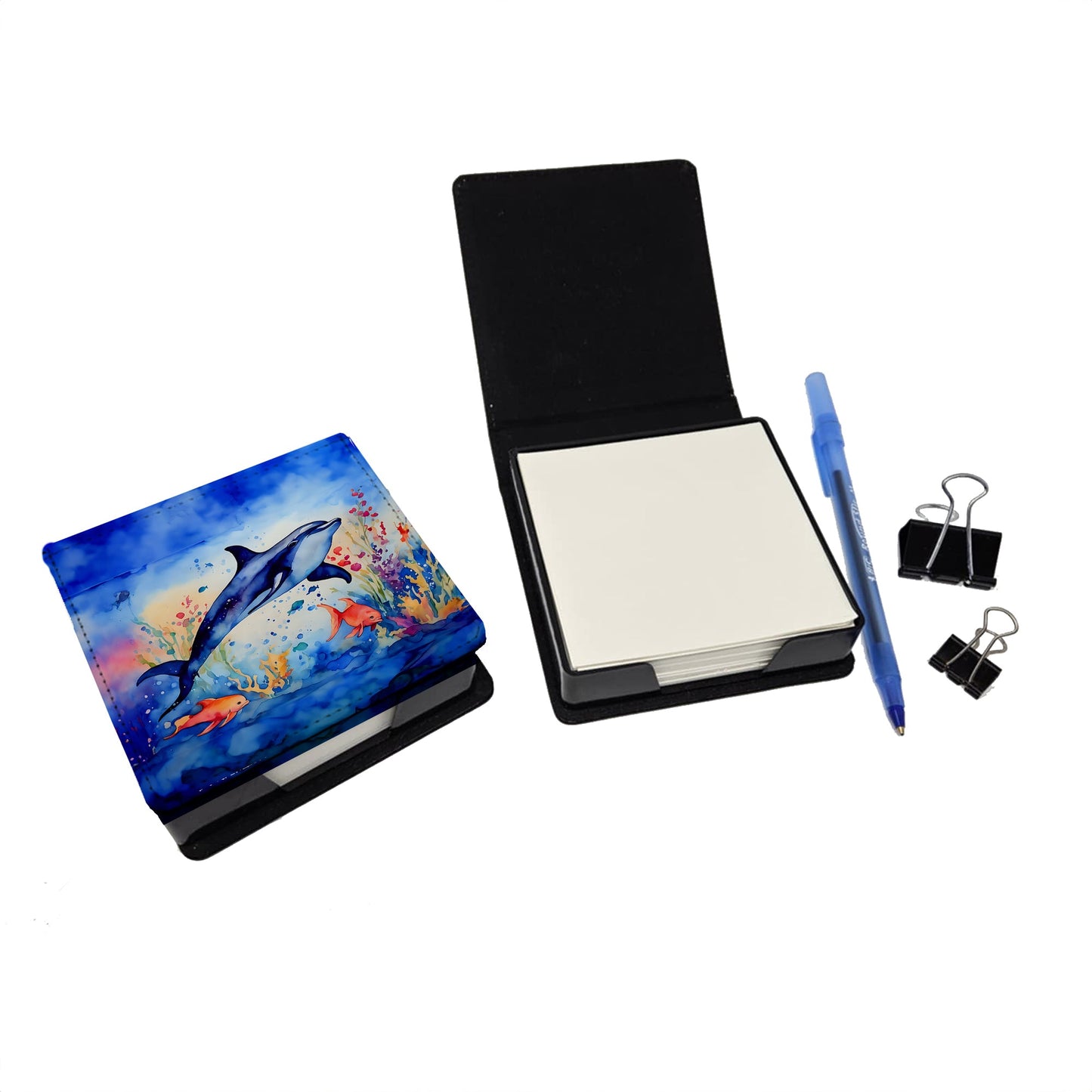 Dolphin PU Leather Note Paper Holder