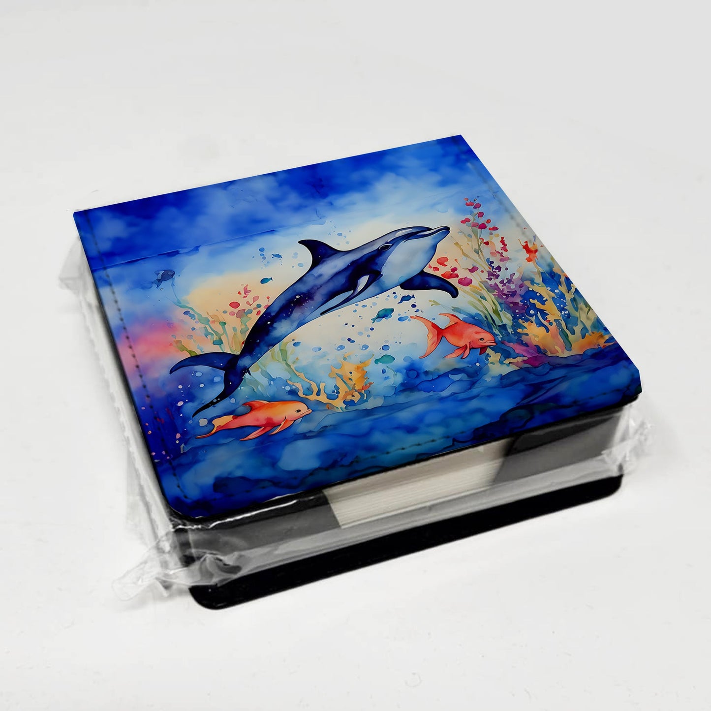 Dolphin PU Leather Note Paper Holder